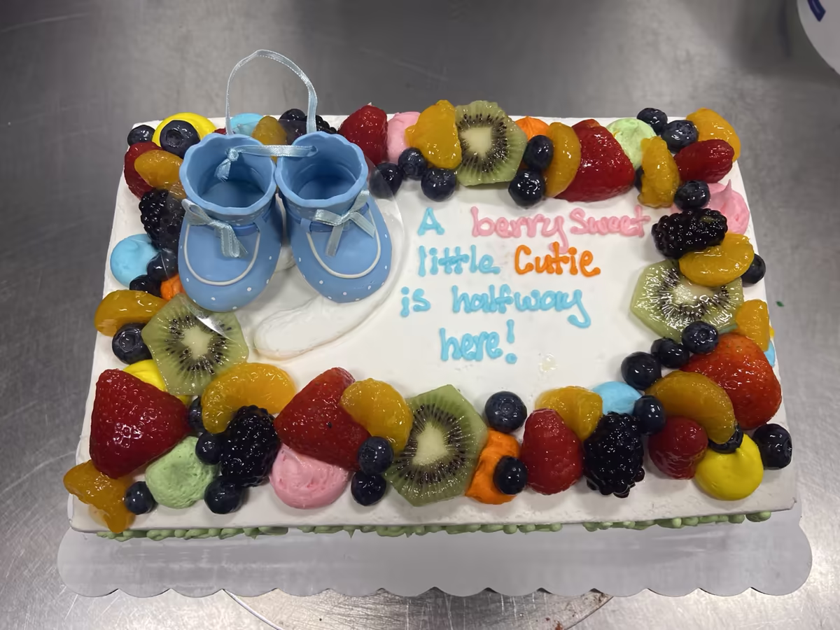 Berry sweet baby celebration cake