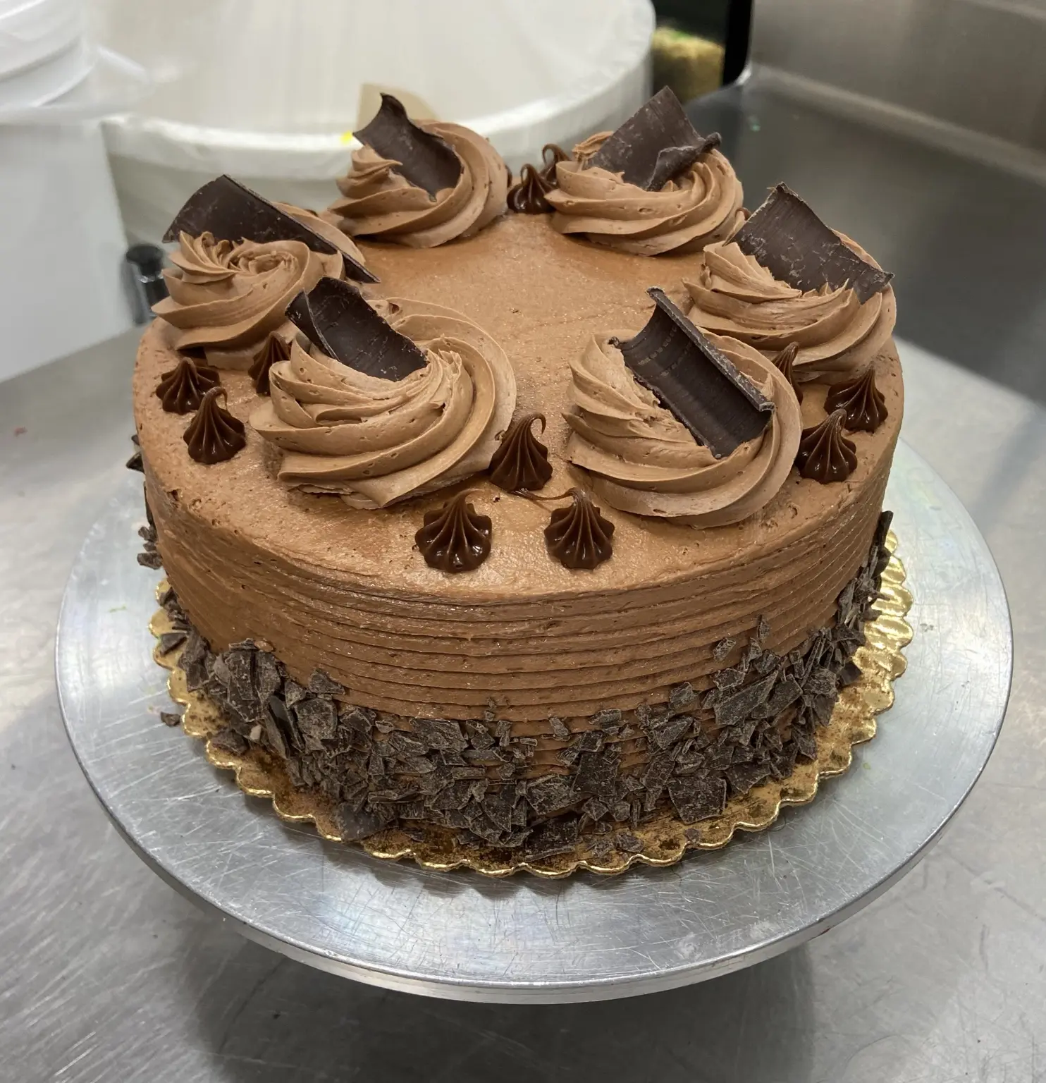 Chocolate celebration cake, view 1