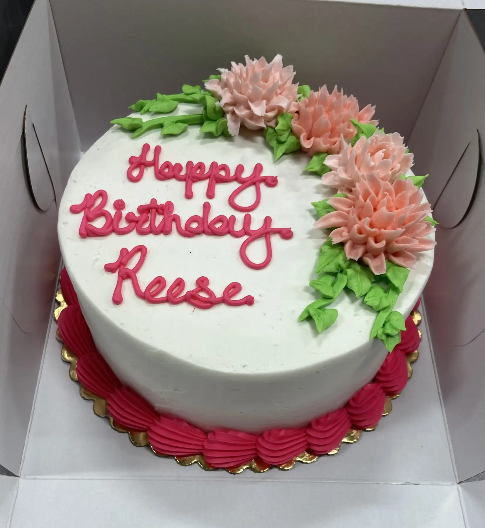 Pink floral cake