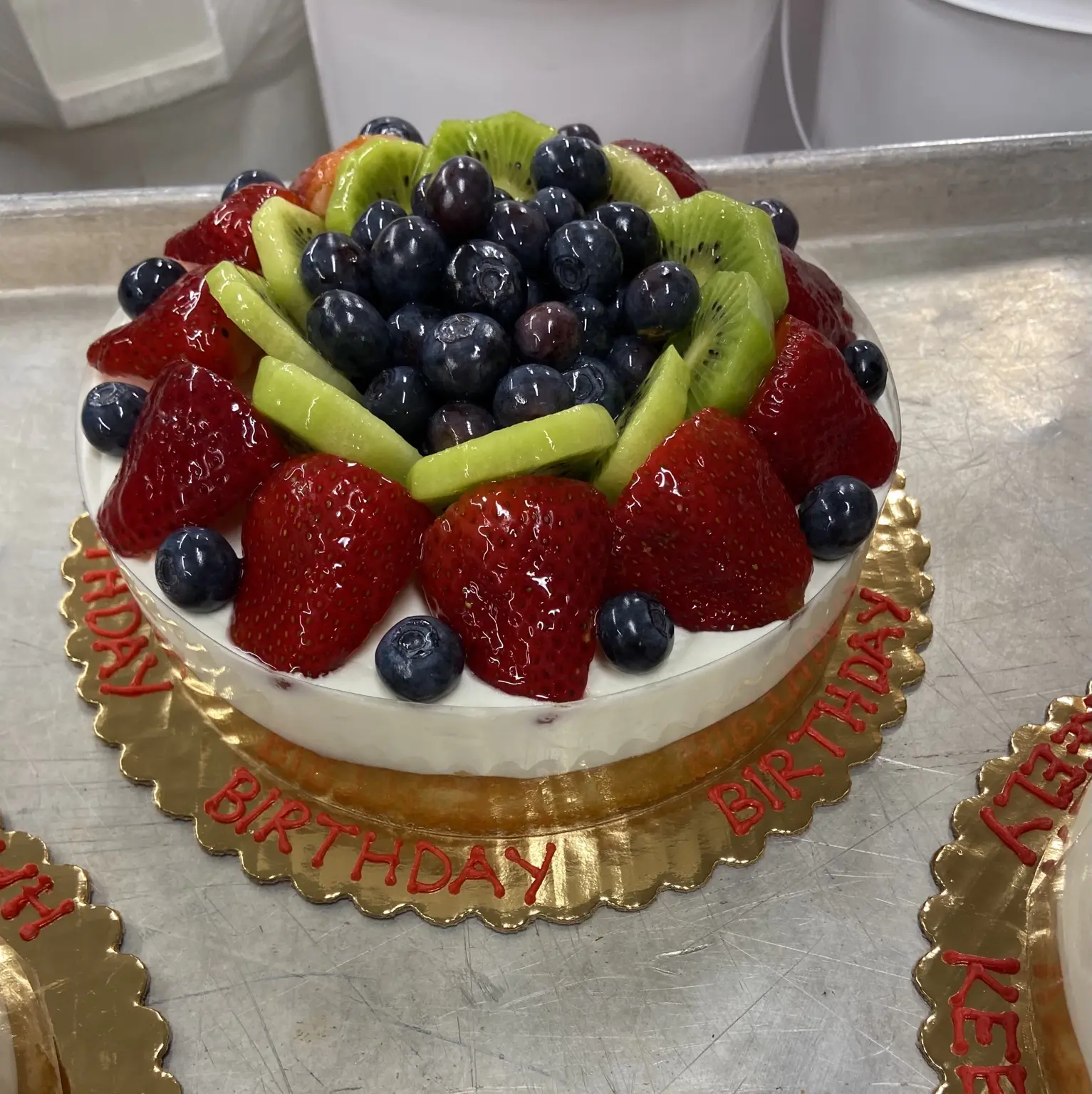 Fresh fruit celebration cake