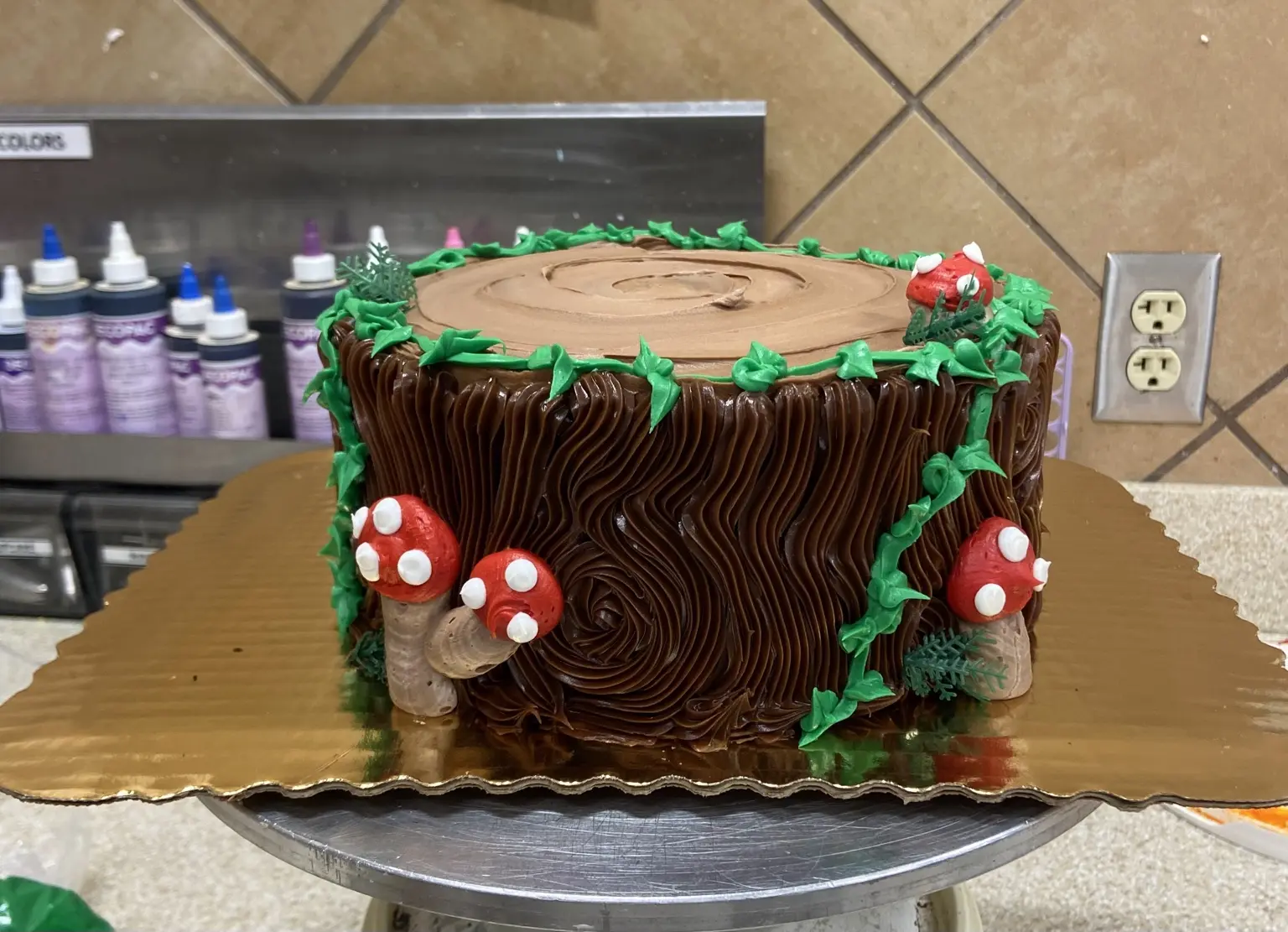 Woodland log cake