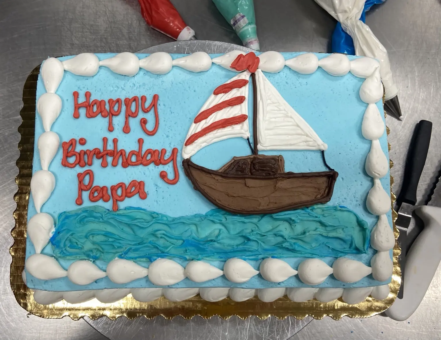 Sailboat celebration cake