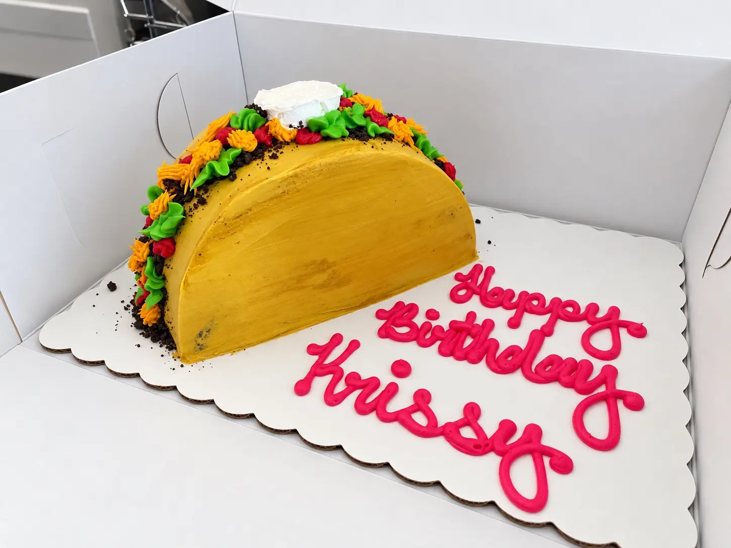 Taco birthday cake