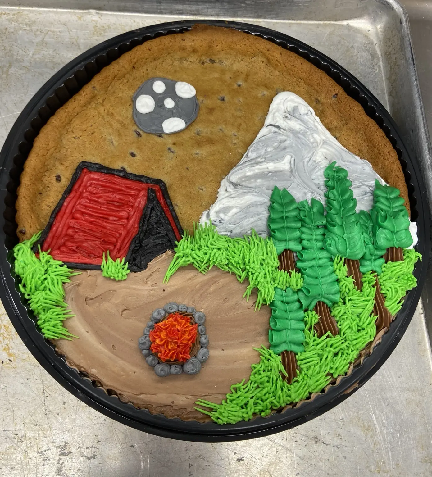 Camping cookie cake