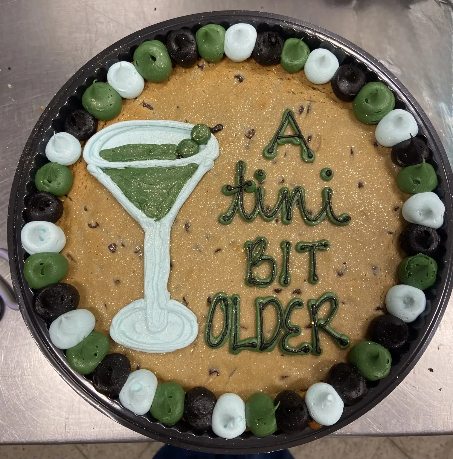 Martini birthday cookie cake