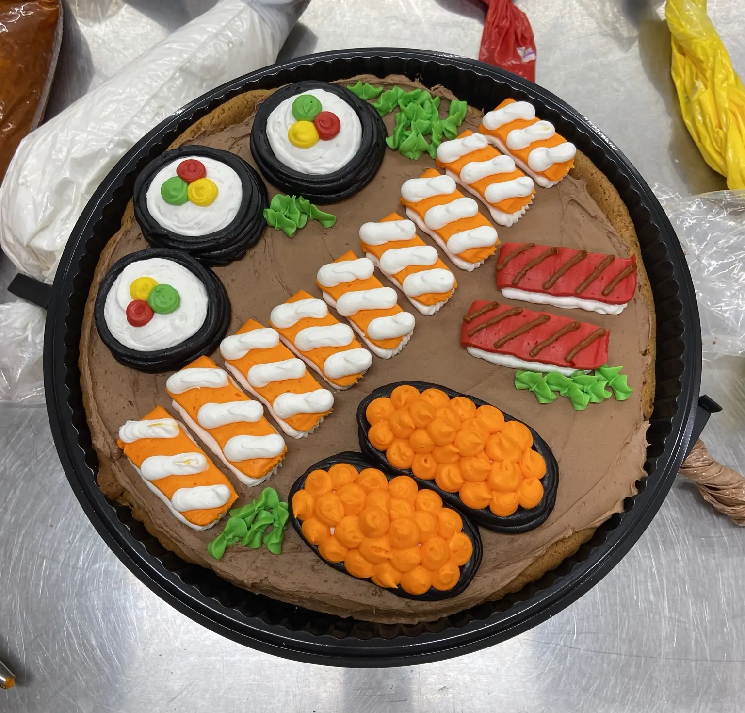 Sushi cookie cake