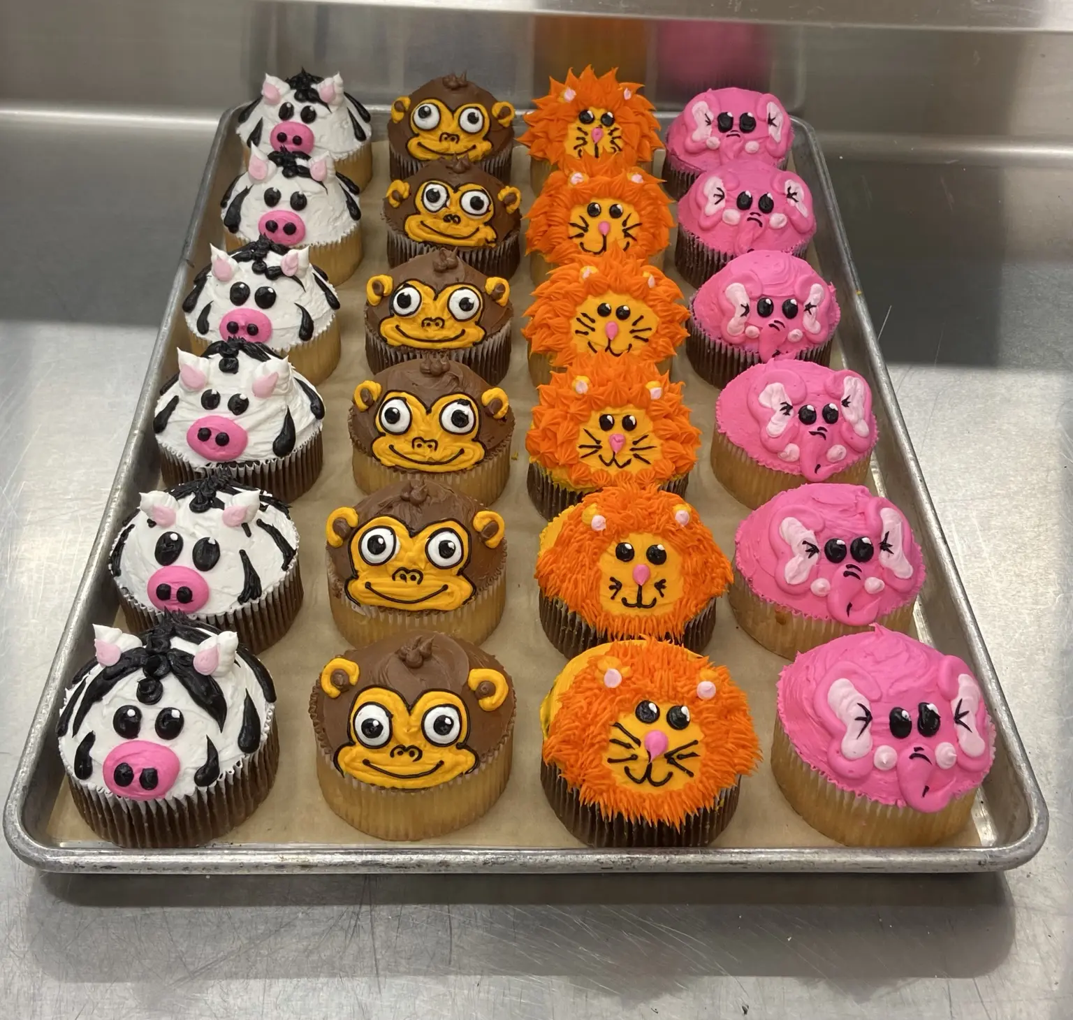 Playful animal cupcakes