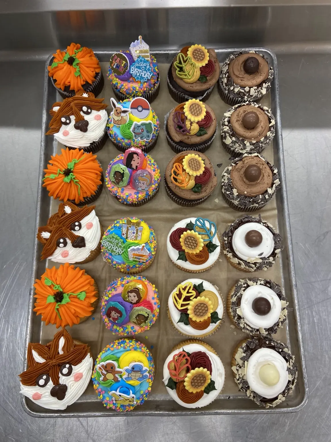 Assorted themed cupcakes